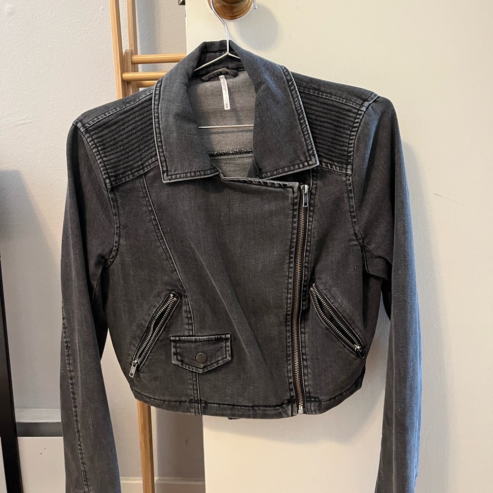 Free People Black Denim Jacket